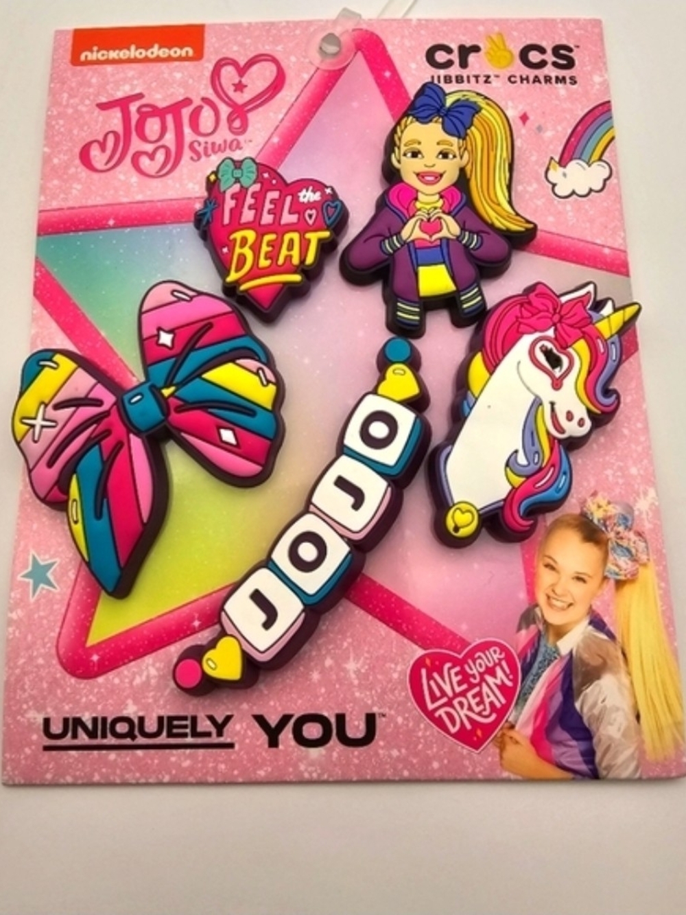 Crocs JoJo Siwa Jibbitz 5 Pack Nickelodeon Uniquely You Shoe Charms, New